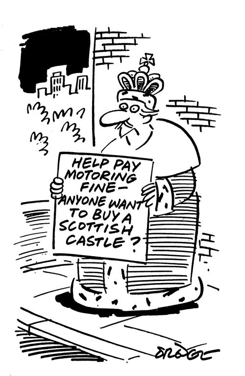 'Help pay motoring fine - anyone want to buy a Scottish castle?'