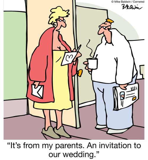 "It's from my parents. An invitation to our wedding."