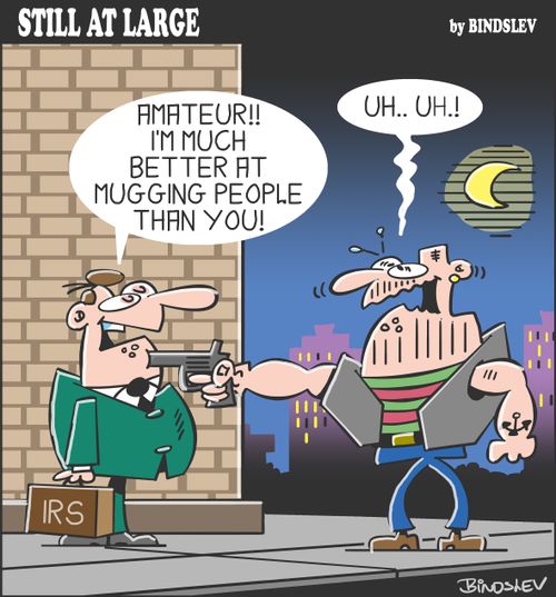 "Amateur!! I'm much better at mugging people than you!"