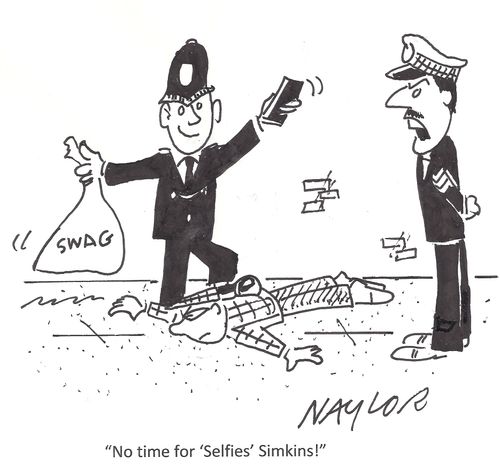 "No time for 'Selfies' Simkins!"