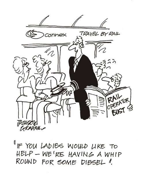 'If you ladies would like to help...we're having a whip-round for some diesel'.