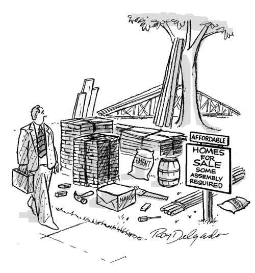 Homes for sale - some assembly required.