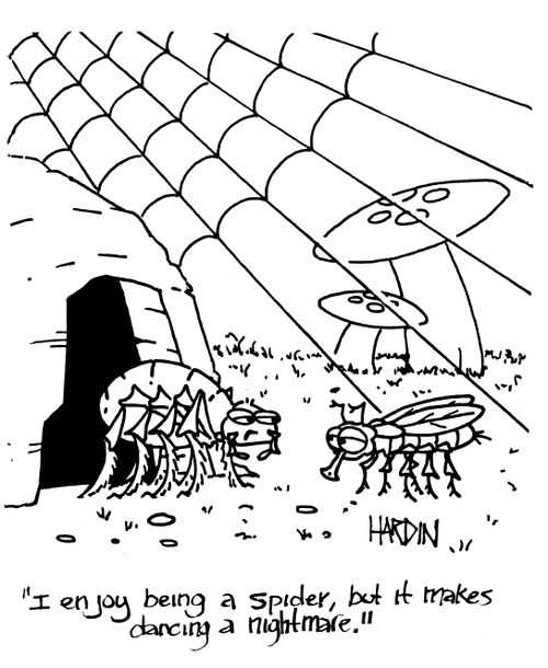 'I enjoy being a spider, but it makes dancing a nightmare.'