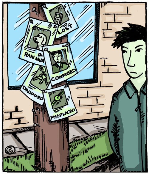Pole of Missing People Notices.