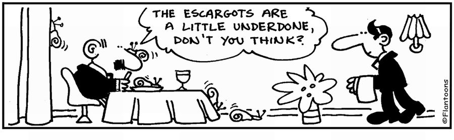 'The escargots are underdone.' 