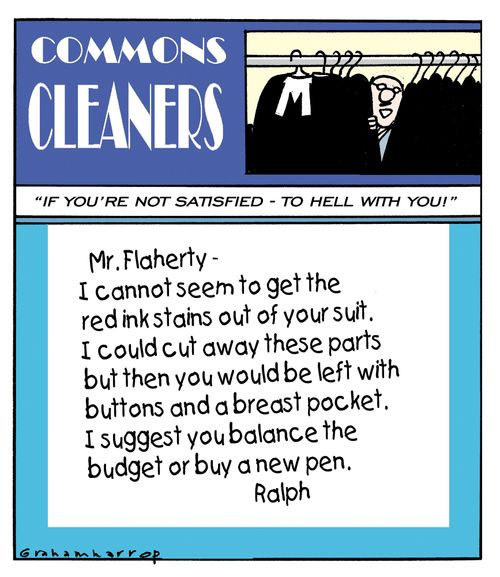 Commons Cleaners: If you're not satisfied - to hell with you.