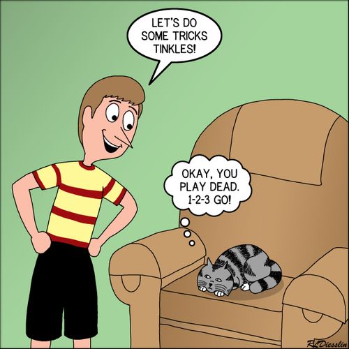 "Okay, you play dead. 1-2-3 Go!"