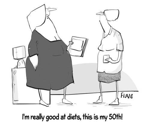 "I'm really good at diets, this is my 50th!"