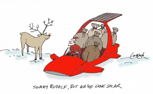 "Sorry Rudolf, but we've gone solar."