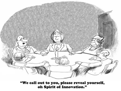 "We call out to you, please reveal yourself, oh Spirit of Innovation."
