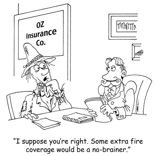 "I suppose you're right. Some extra fire coverage would be a no-brainer."