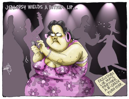 Jealousy wields a bitter lip...
