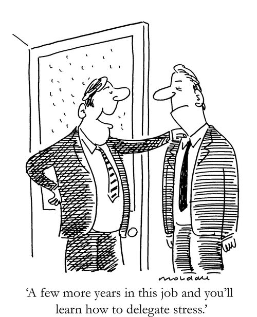 'A few more years in this job and you'll learn how to delegate stress.'