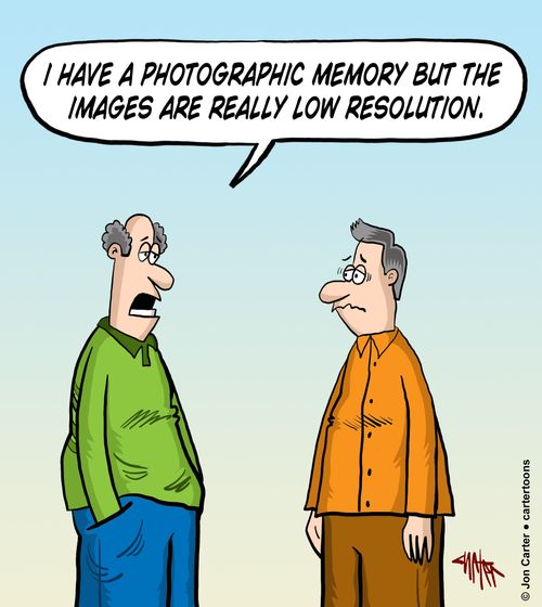 'I have a photographic memory but the images are really low resolution.'