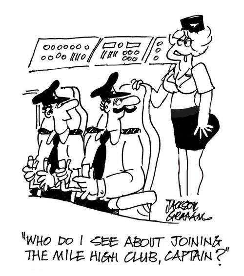 "Who do I see about joining the mile high club?"