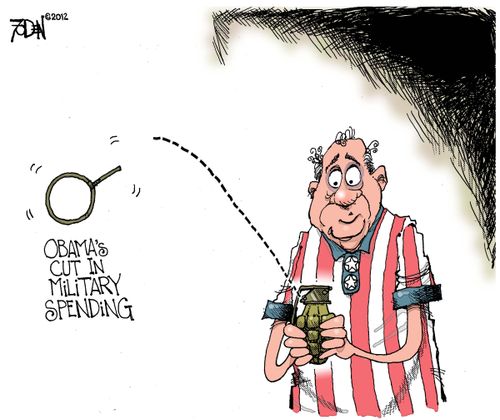 Obama's cut in military spending.