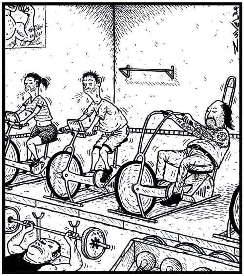 A gym catering for motorbikers.