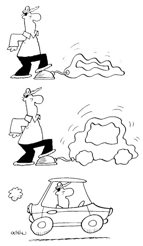 Man inflating his car with an air pump