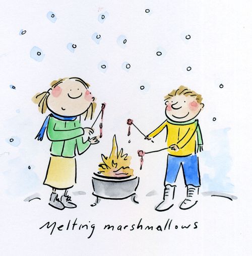 Melting marshmallows.