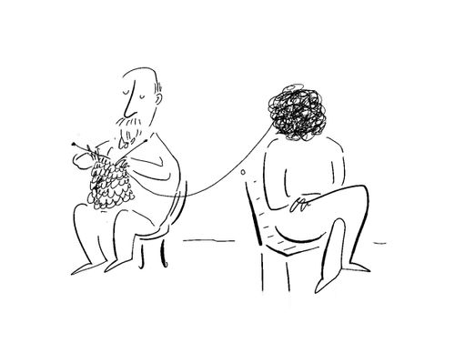 Psychiatrist knitting