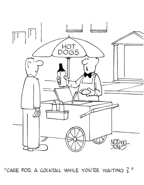 'Care for a cocktail while you're waiting?'