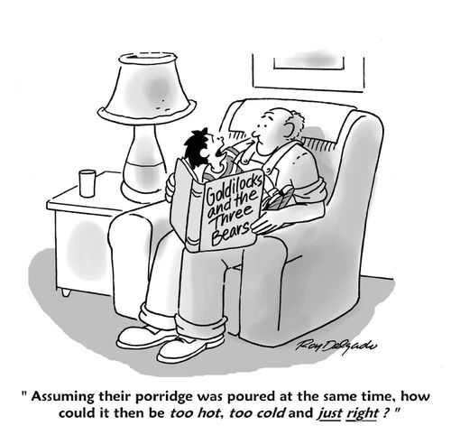 'Assuming their porridge was poured at the same time, how could it then be too hot, too cold and just right?'