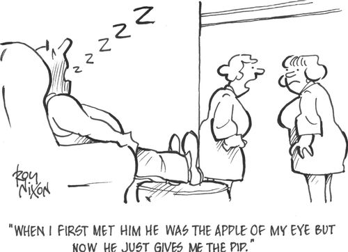 'When I first met him he was the apple of my eye but now he just gives me the pip.'