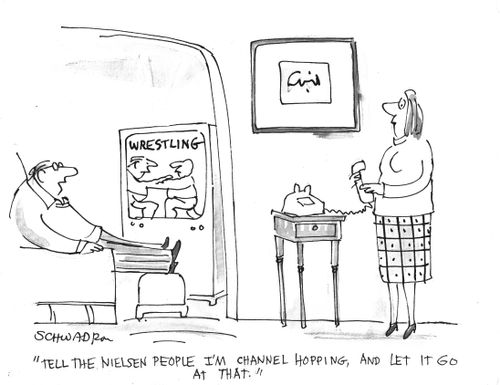 'Tell the Nielsen people I'm channel hopping, and let it go at that.'