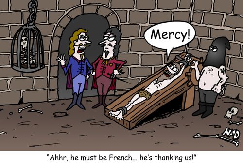 'Ahhr, he must be French... he's thanking us!'