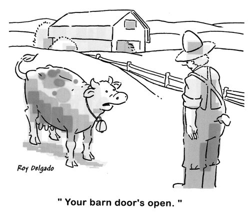 'Your barn door's open.'