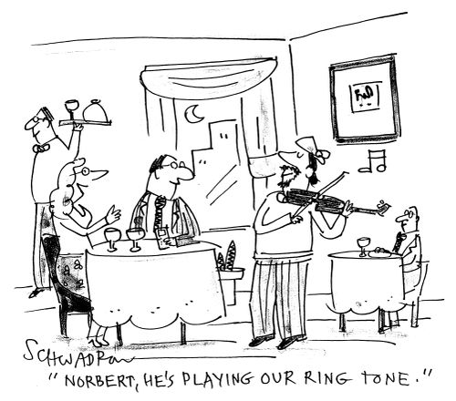 'Norbert, he's playing our ring tone.'