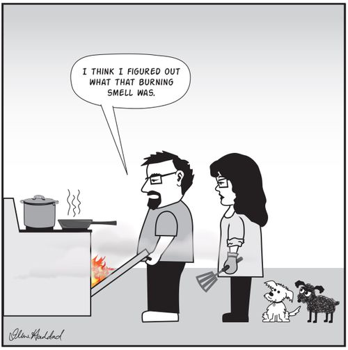 "I think I figured out what that burning smell was."