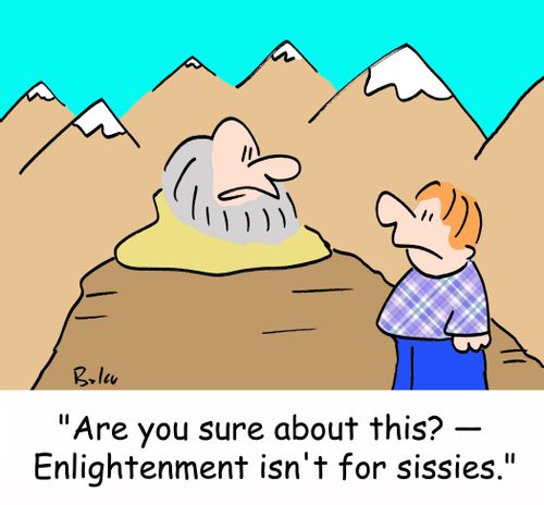 'Are you sure about this? -- Enlightenment isn't for sissies.'