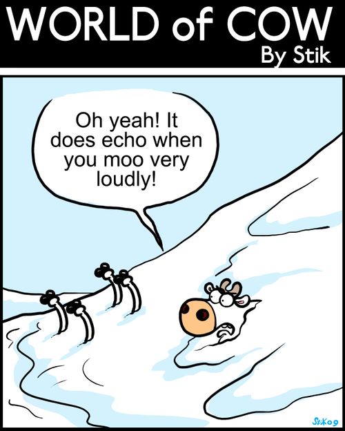 Oh yeah! It does echo when you moo very loudly!