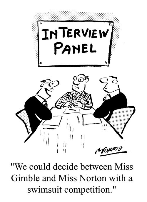 "We could decide between Miss Gimble and Miss Norton with a swimsuit competition"