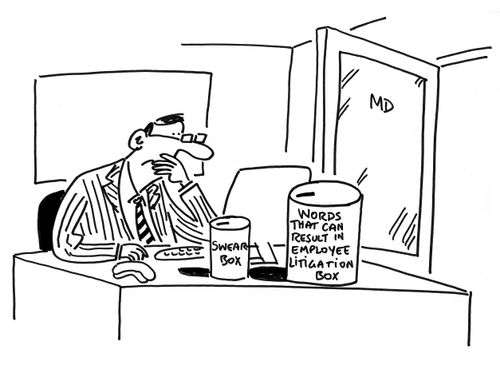 Words that can result in employee litigation box.