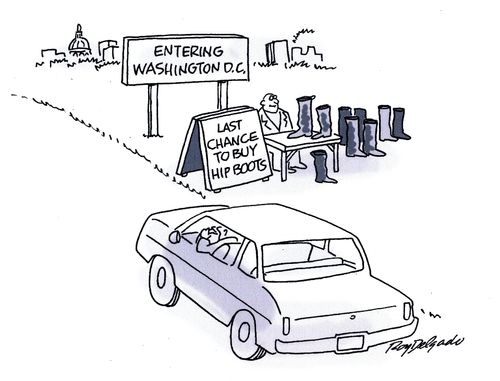 Washington - last chance to buy hip boots.