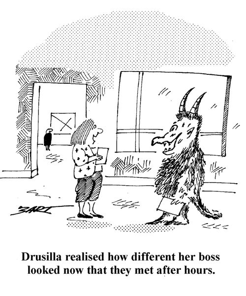 Drusilla realised how different her boss looked now they met after hours.