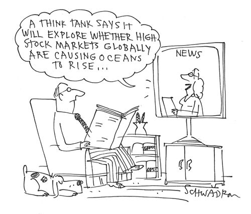 'A think tank says it will explore whether high stock markets globally are causing oceans to rise...'