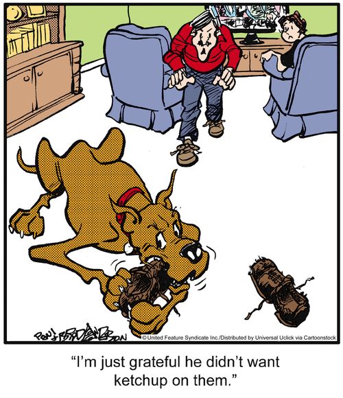 'I'm just grateful he didn't want ketchup on them.'