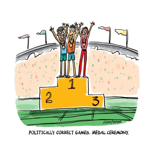 Politically correct games. Medal ceremony.