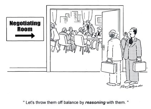 'Let's throw them off balance by reasoning with them.'