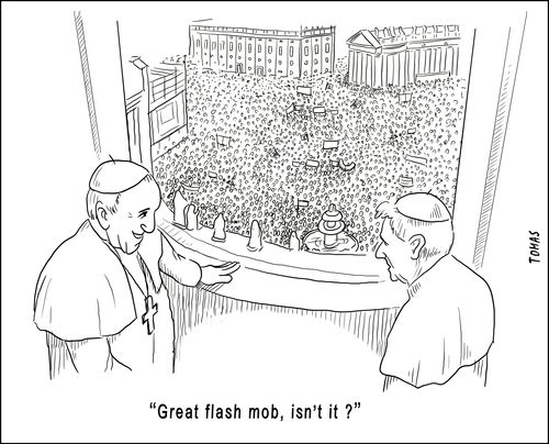 "Great flash mob, isn't it?"