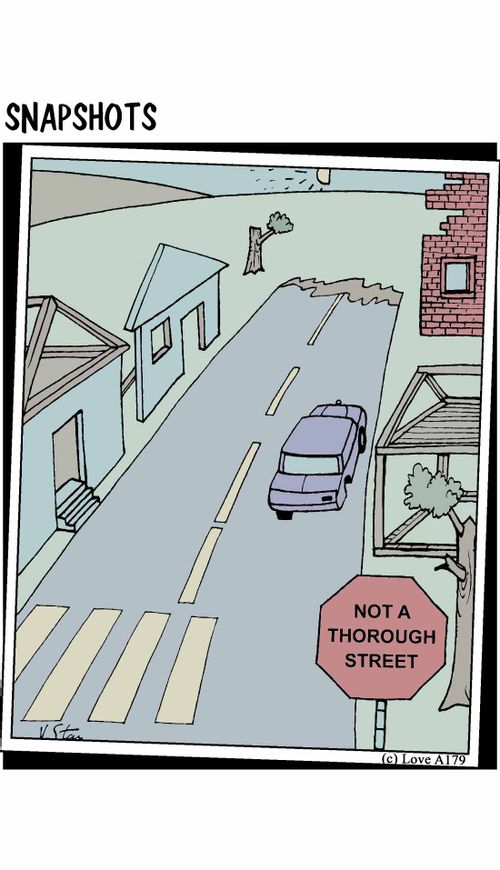 Sign: Not A Thorough Street.