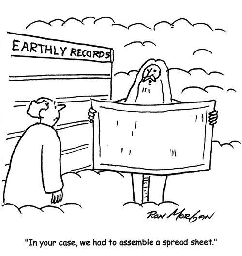 'In your case, we had to assemble a spread sheet.'