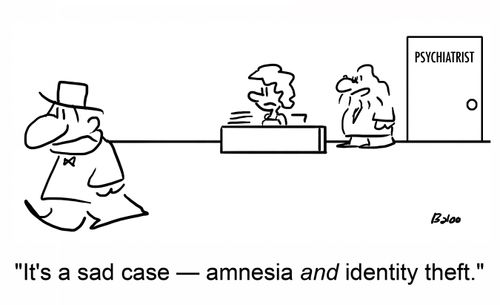 'It's a sad case -- amnesia AND identity theft.'