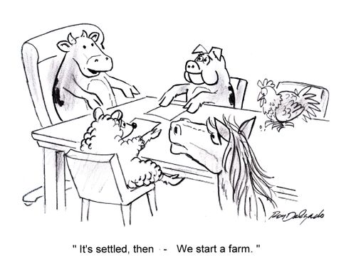 'It's settled, then - we start a farm.'
