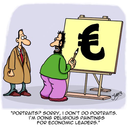 "Portraits? Sorry, I don't do portraits. I'm doing religious paintings for economic leaders."
