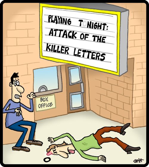 Playing Tonight: Attack of the Killer Letters.