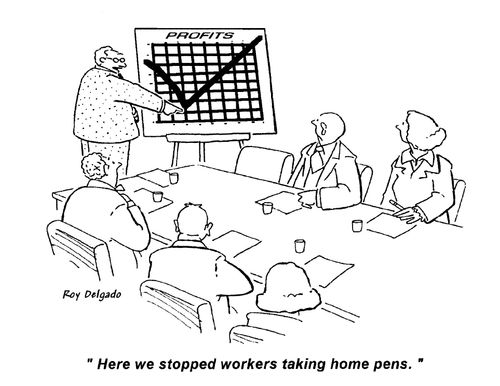 'Here we stopped workers taking home pens.'